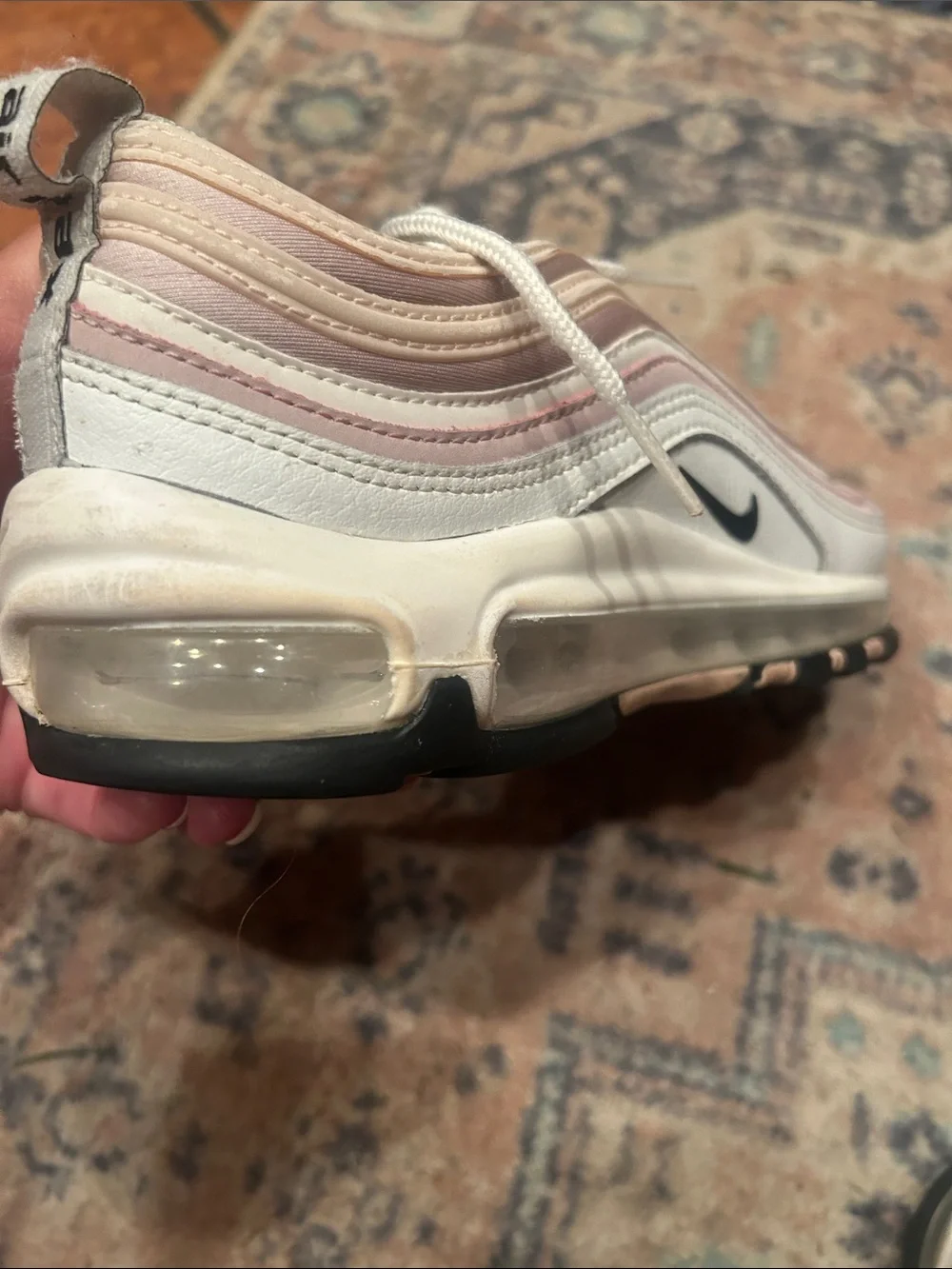 Nike Women’s Air Max 97 Sneakers - White, Light Pink & Beige